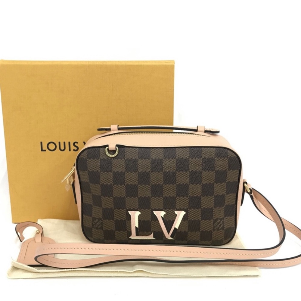 Louis Vuitton Brown Ebon Santa Monica Crossbody with Beige Strap